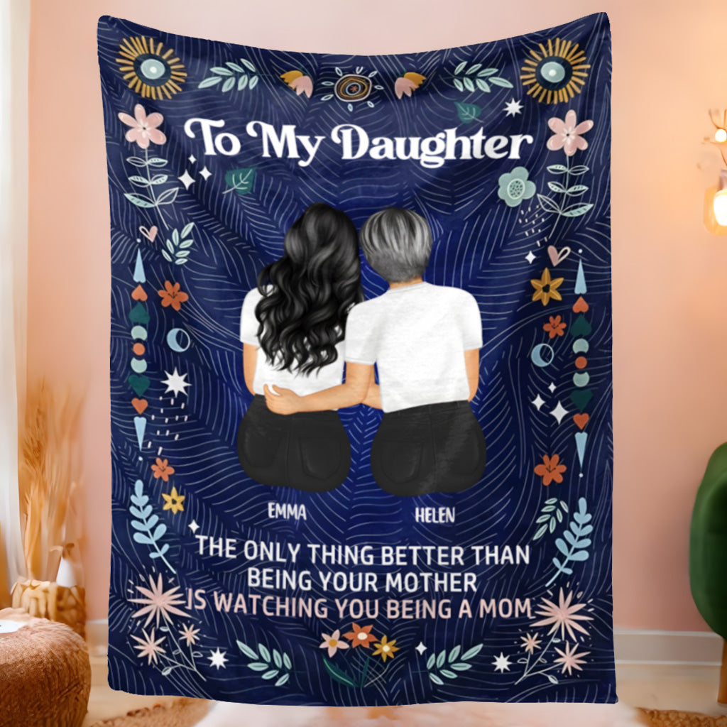 Heartfelt Personalized Blanket: "Watching You Being A Mom" Gift for Daughter