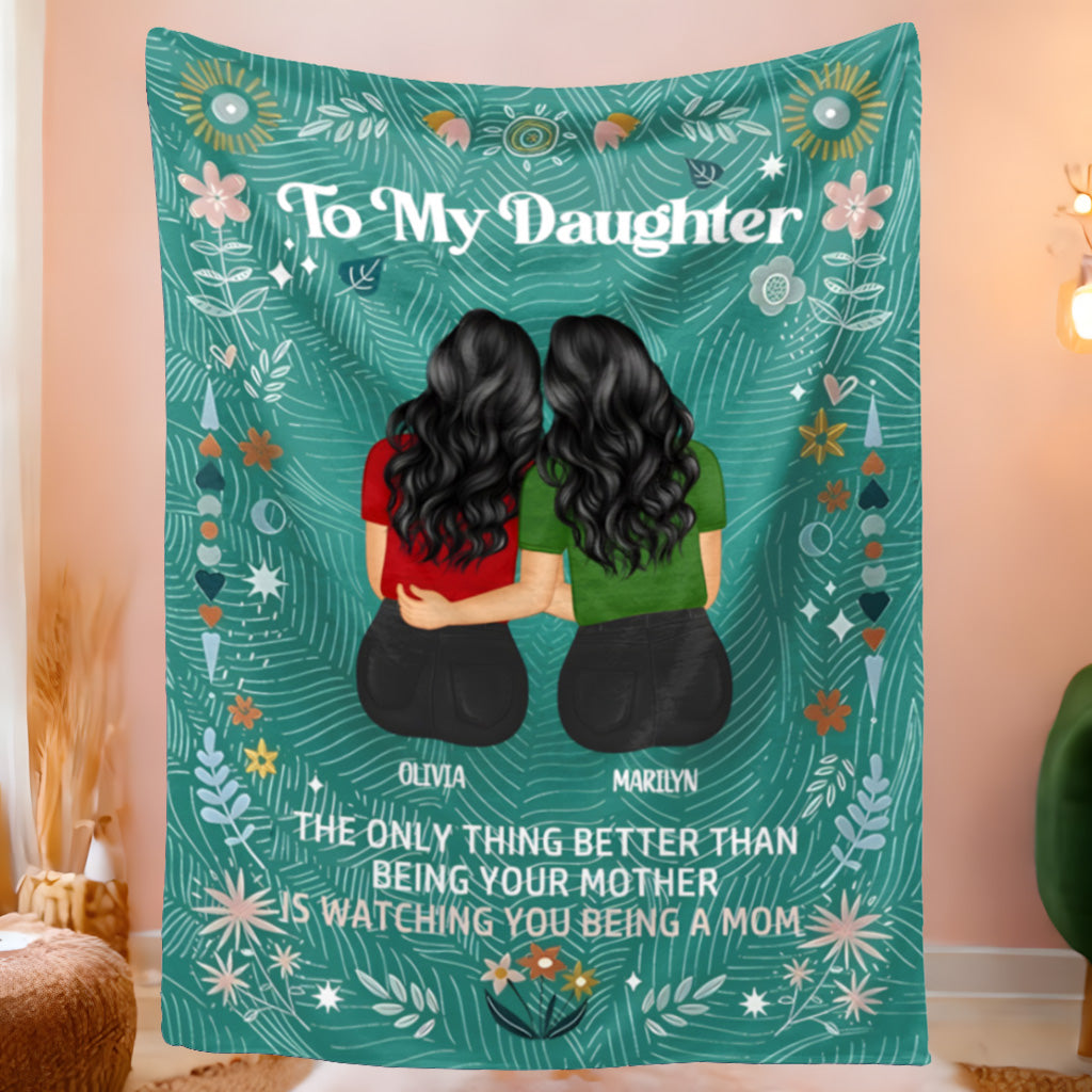 Heartfelt Personalized Blanket: "Watching You Being A Mom" Gift for Daughter