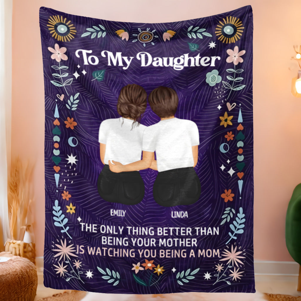 Heartfelt Personalized Blanket: "Watching You Being A Mom" Gift for Daughter