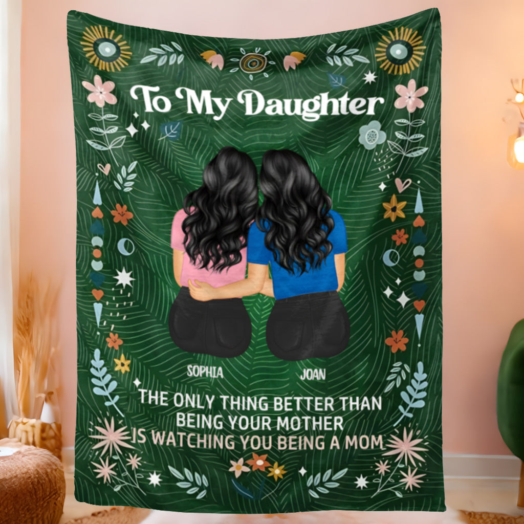 Heartfelt Personalized Blanket: "Watching You Being A Mom" Gift for Daughter