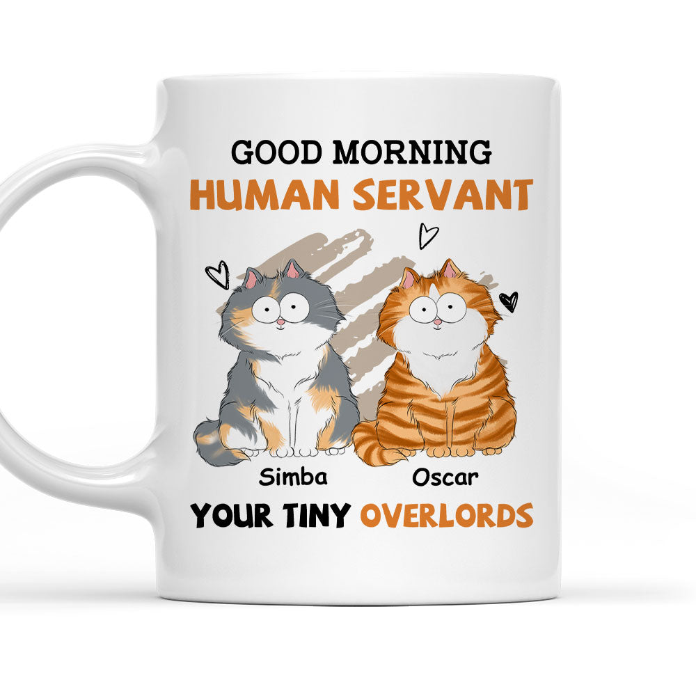 Custom Personalized Cat Lover Mug: "Good Morning Human Servant" Coffee Gift