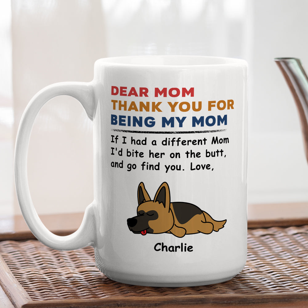 Custom Dog Dad/ Mom Mug: 'Bite The Butt' Funny Gift from Dog