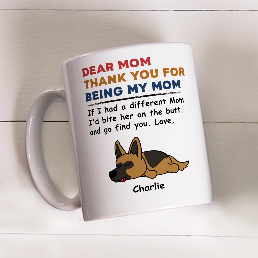 Custom Dog Dad/ Mom Mug: 'Bite The Butt' Funny Gift from Dog