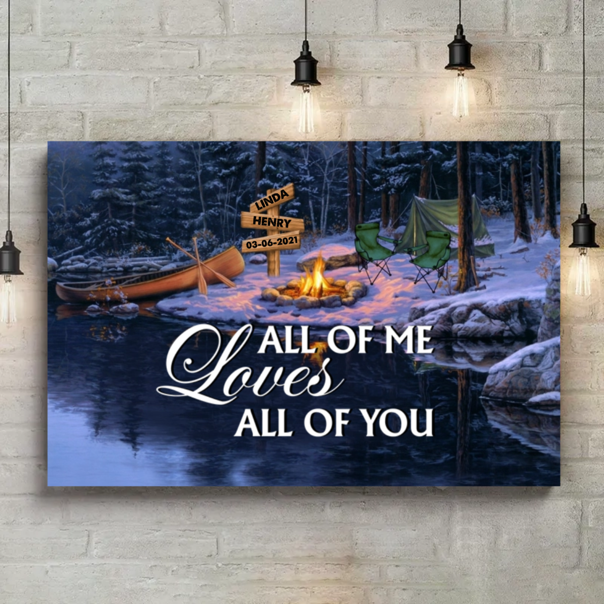 Personalized 'God Blessed The Broken Road' Couples Anniversary Canvas