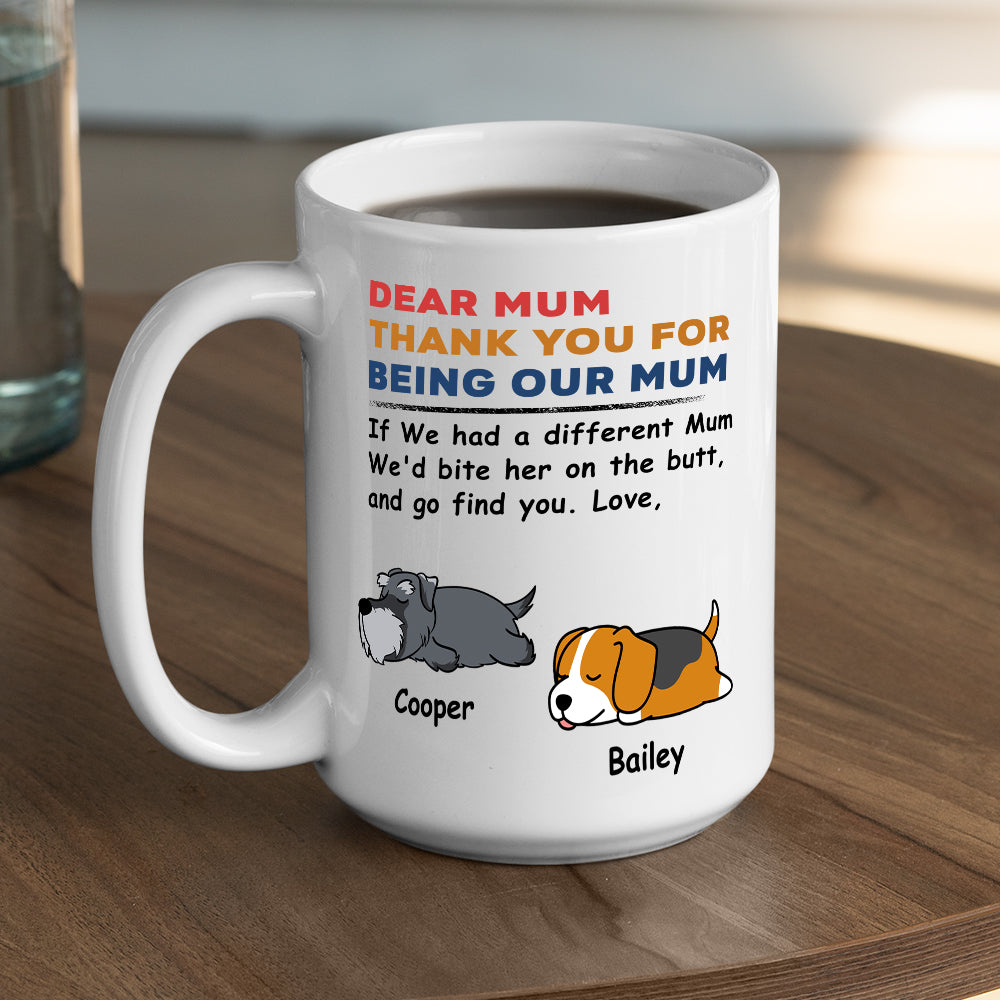 Custom Dog Dad/ Mom Mug: 'Bite The Butt' Funny Gift from Dog