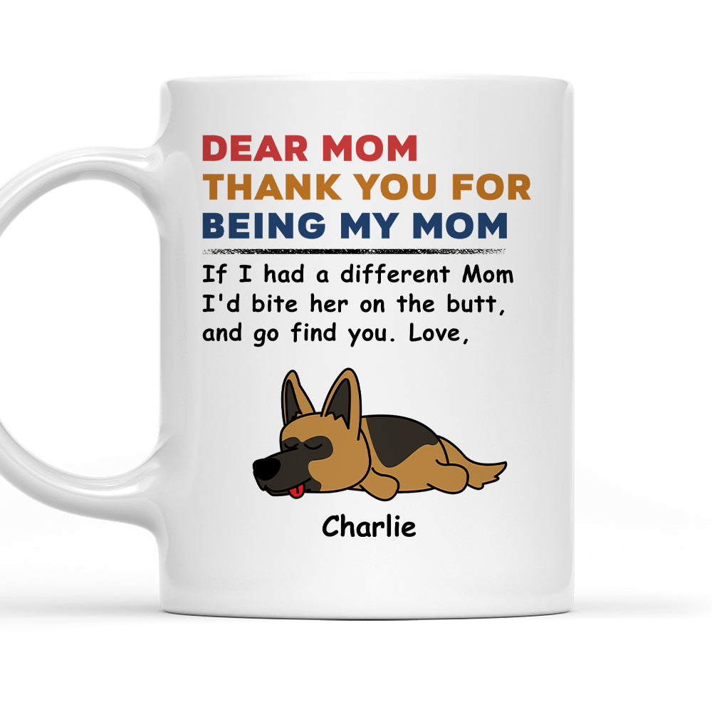 Custom Dog Dad/ Mom Mug: 'Bite The Butt' Funny Gift from Dog