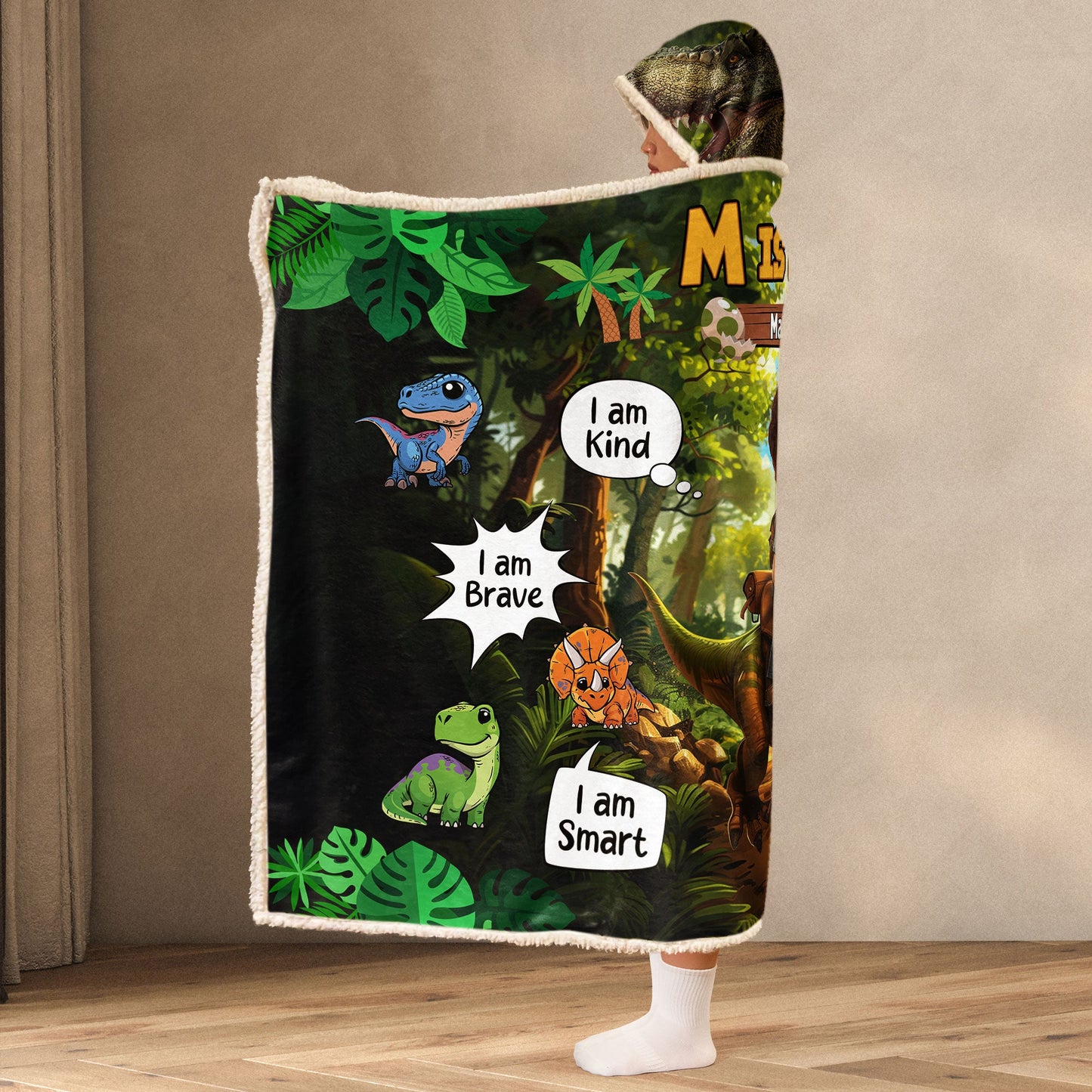 Personalized Hooded Blanket for Kids - Custom with Name & Face Photo - Wearable Adventure Gift for Boys & Girls