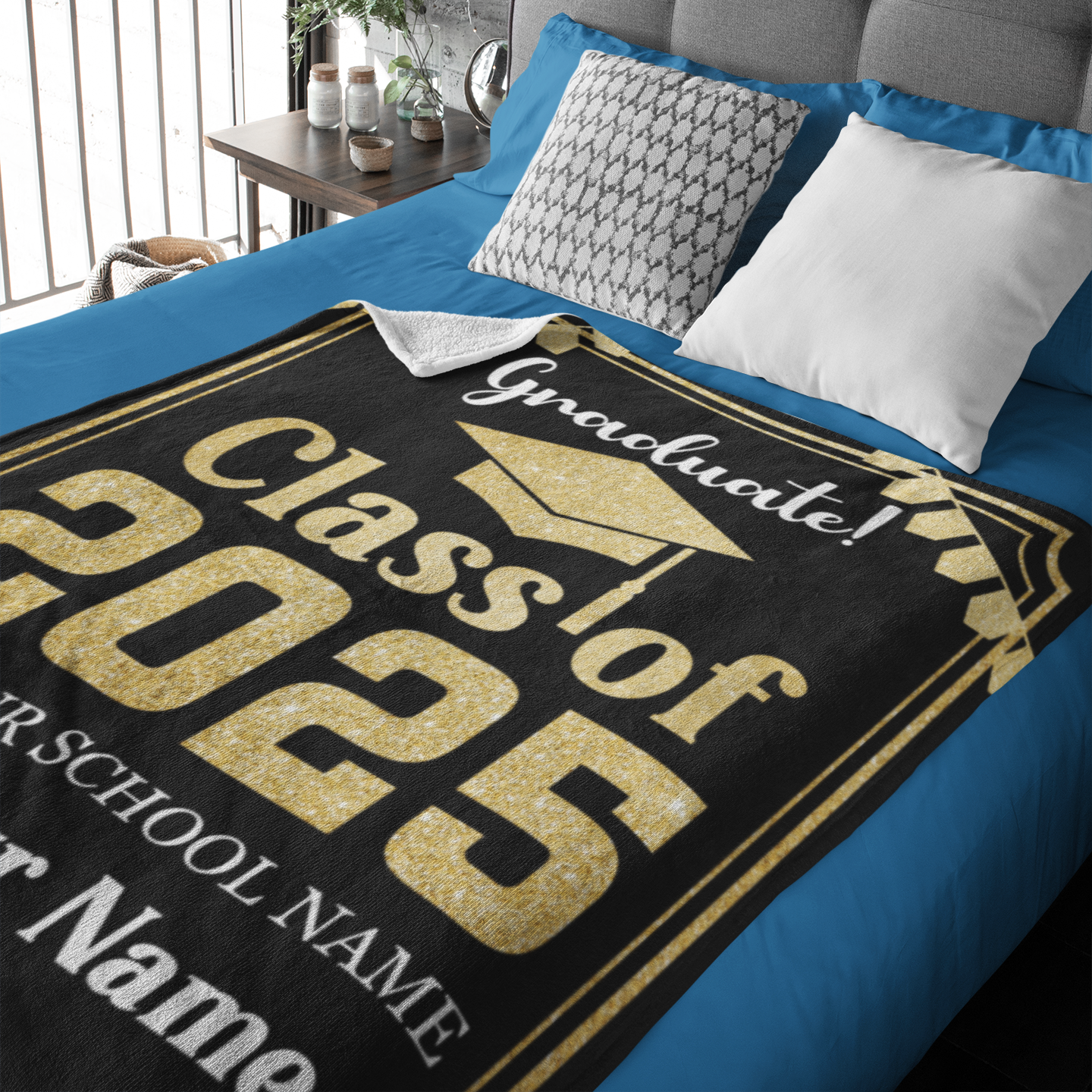 Class of 2025 Personalized Graduation Name Blanket - Memorable Gift