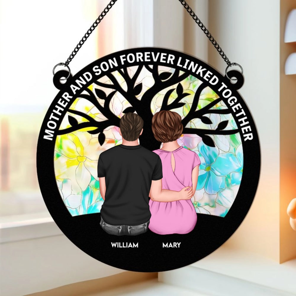 Personalized Mother & Daughters Forever Linked Suncatcher Ornament Gift