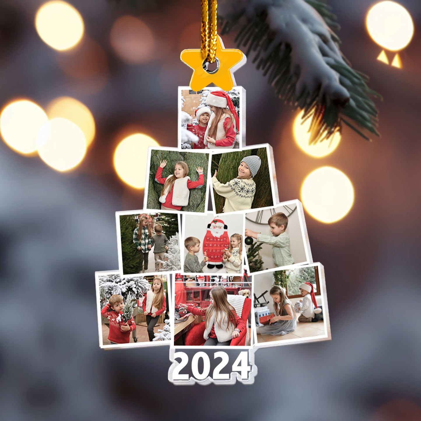 Personalized Grandparents Photo Christmas Ornament 2024 - Family Keepsake