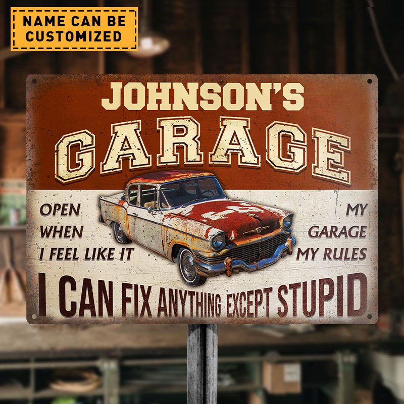 Auto Mechanic Garage I Can Fix Anything -  Personalized Customized Classic Metal Signs