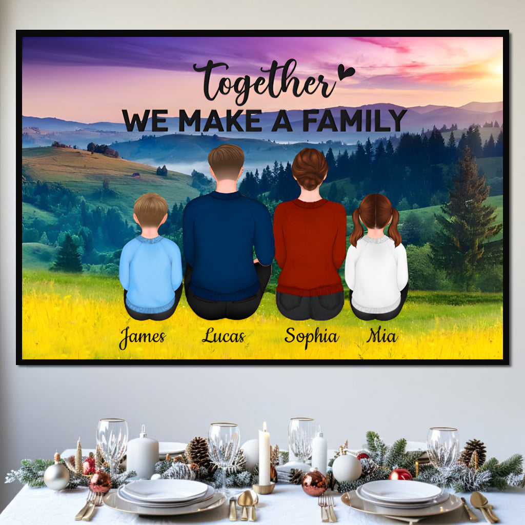 Heartfelt Personalized Family Canvas | "Together We Make A Family" Gift