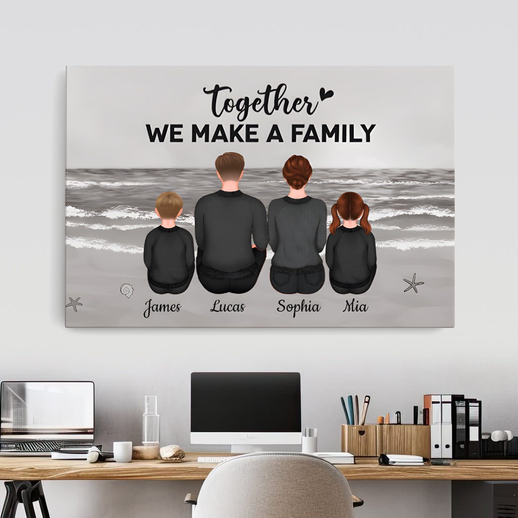 Heartfelt Personalized Family Canvas | "Together We Make A Family" Gift