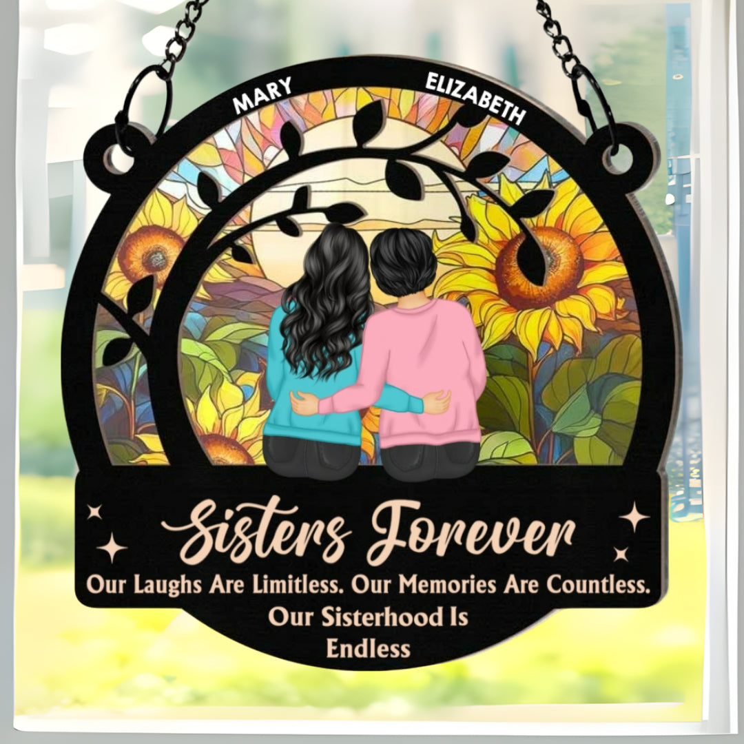 Personalized Suncatcher: 'Family Forever' Gift for Sisters & Best Friends