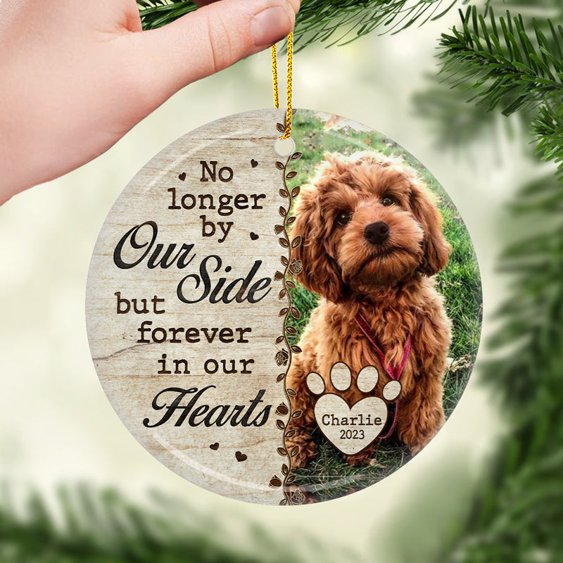 Personalized Pet Memorial Ornament - "Forever in Our Hearts" Custom Photo Gift