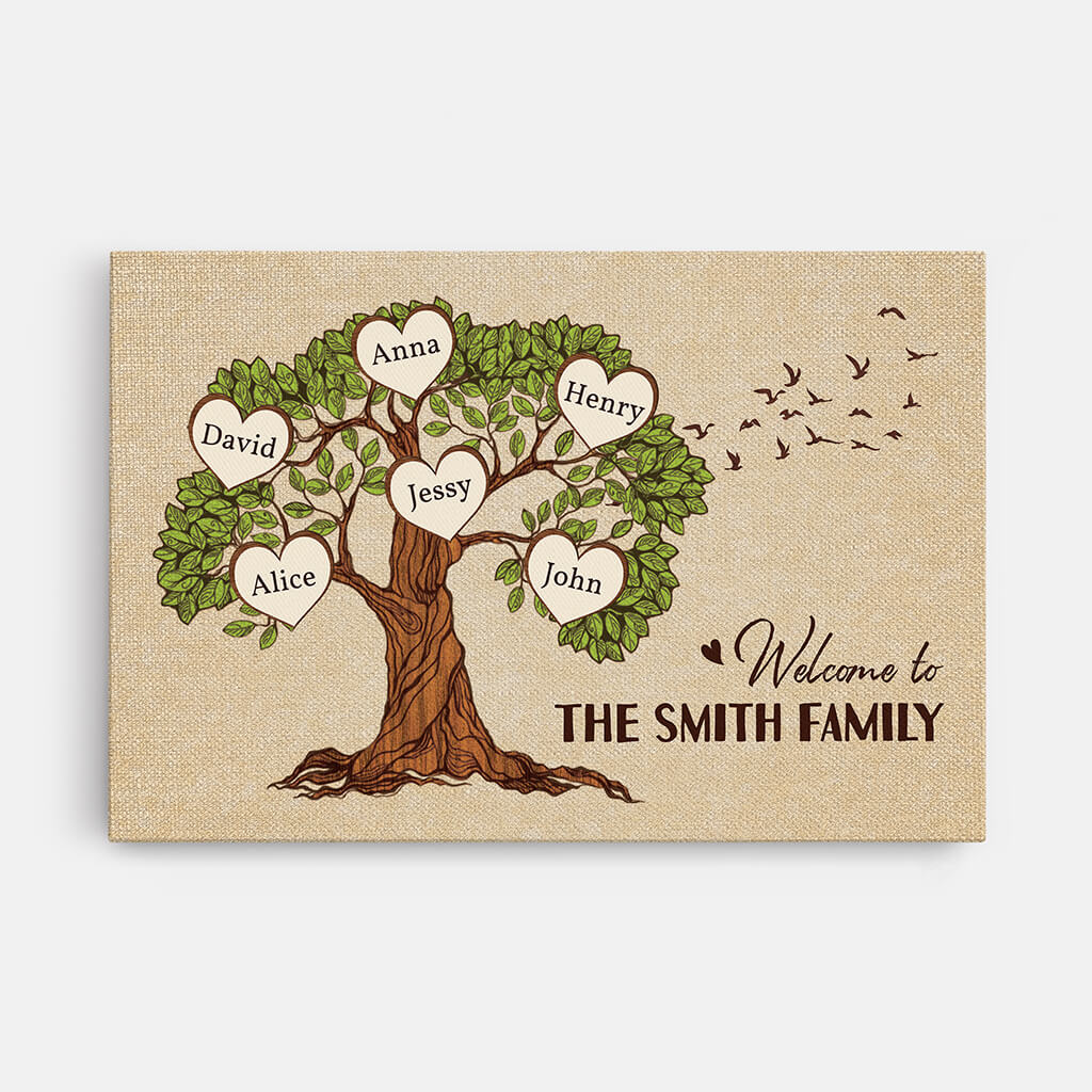Personalized Family Tree Canvas: Welcome to Our Family Wall Art