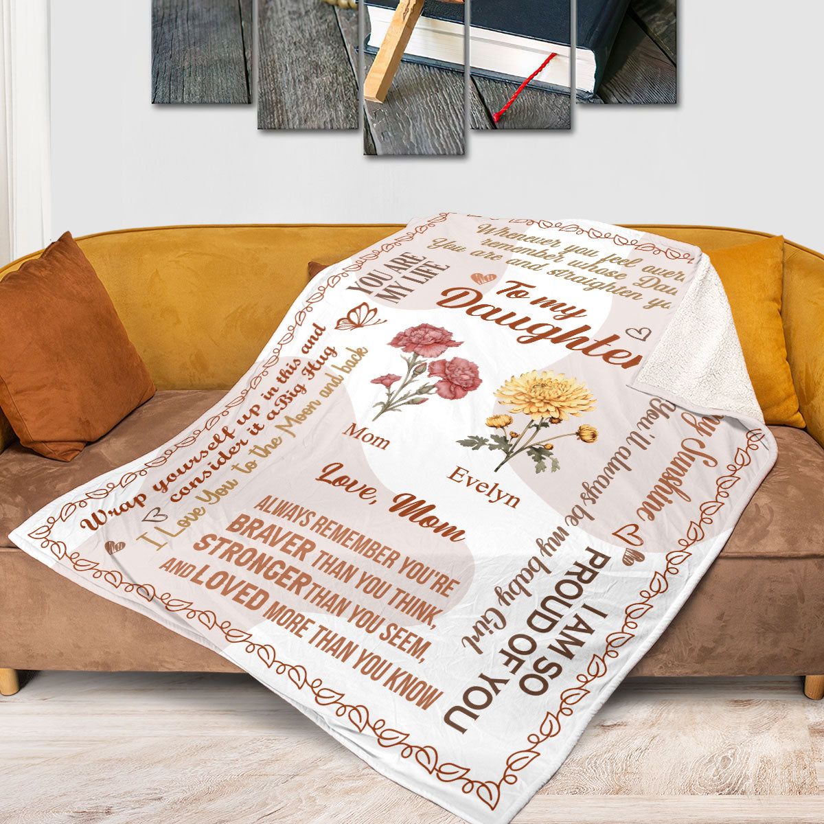 My Daughter, My Bloom - Personalized Birth Month Flower Blanket