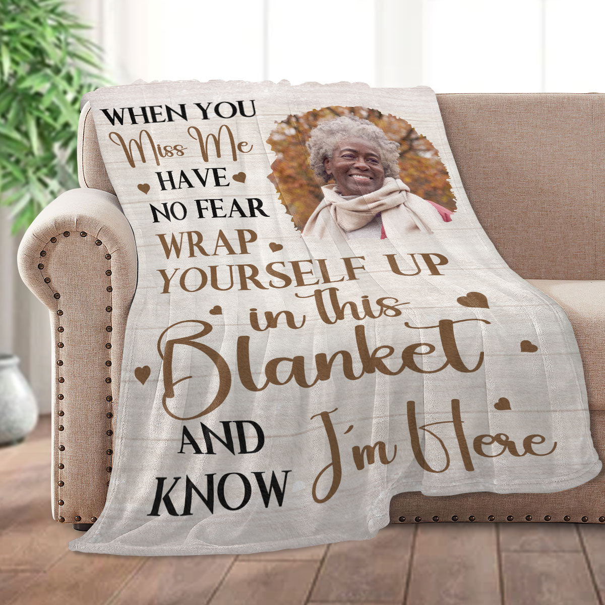 When You Miss Me, Have No Fear: Personalized Blanket - A Whisper of Comfort