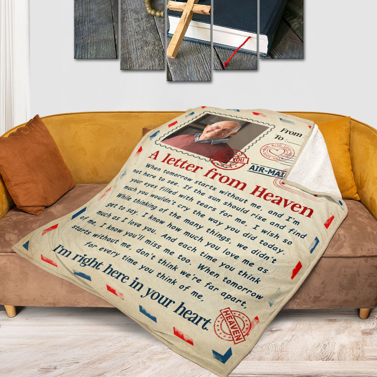 Wrapped in a Letter from Heaven - Personalized Memorial Blanket