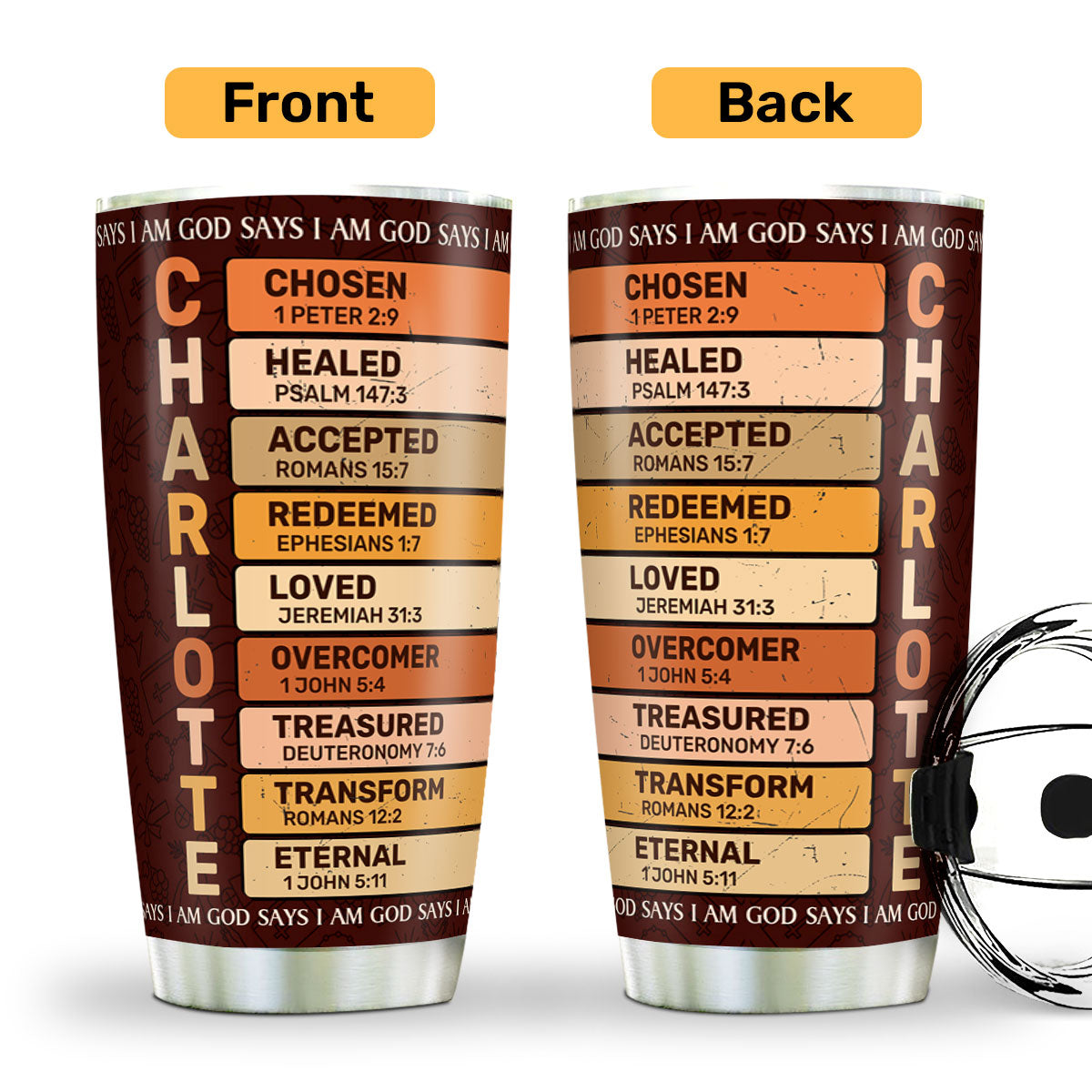 God Says I Am - Custom Stainless Steel Tumbler