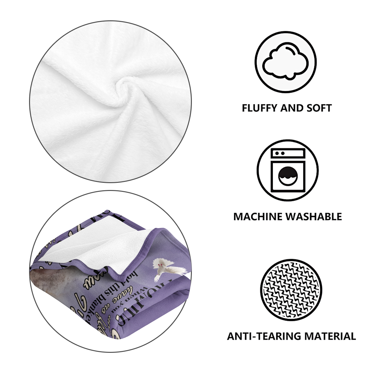 Heaven’s Embrace: ‘When You Miss Me, Have No Fear’ Personalized Blanket