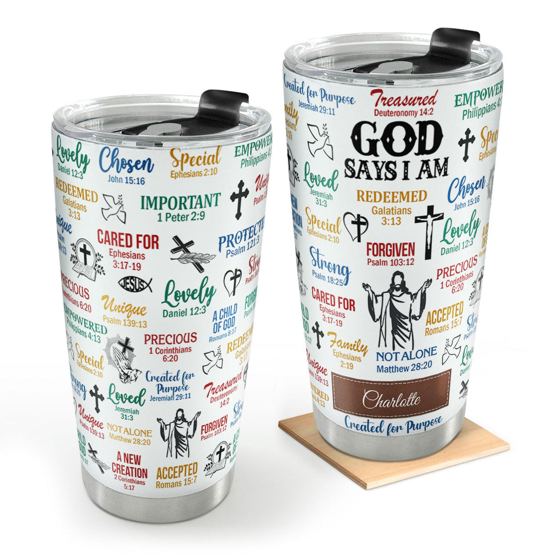 What God Says About You | Heartfelt Scripture Gifts for Christian Friends | Personalized Christian Tumbler