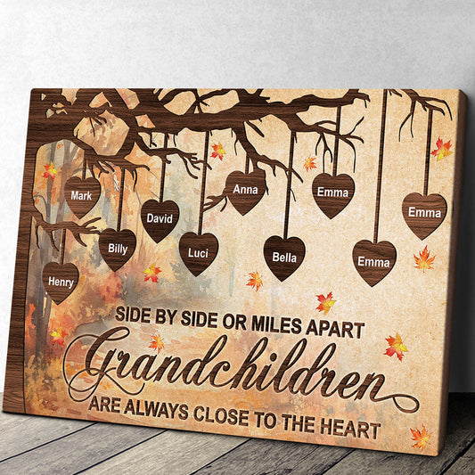 Side By Side Grandchildren - Personalized Customized Canvas / Poster
