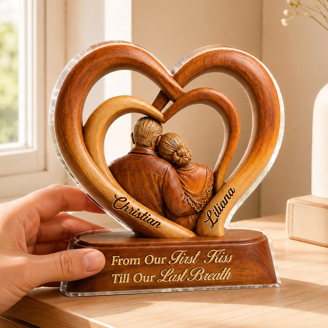 Custom Romantic Anniversary Plaque personalization view for Wife
