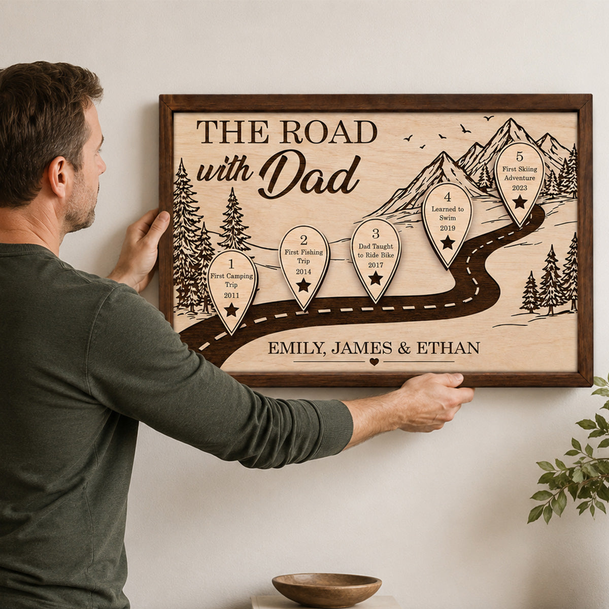 Personalized Dad Milestone Canvas personalization view for Dad