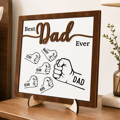Plaque material and size view - Personalized Fist Bump Wooden Plaque