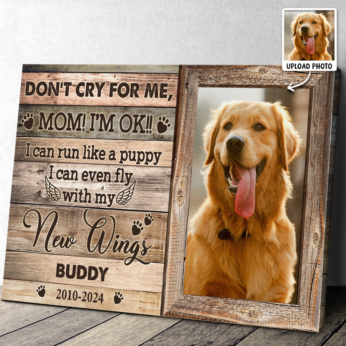 Don't Cry For Me Mommy - Personalized Customized Pet Memorial Canvas / Poster