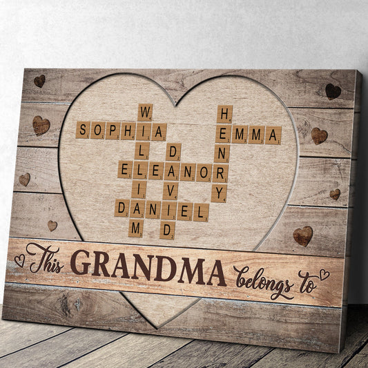 Personalized Customized This Family Belong To Canvas / Poster - Custom Crossword Wall Art Gift For Family Members