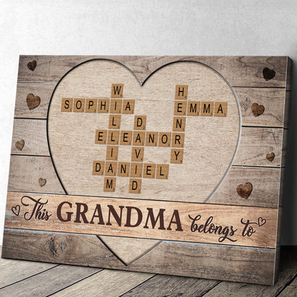 Personalized Customized This Family Belong To Canvas / Poster - Custom Crossword Wall Art Gift For Family Members