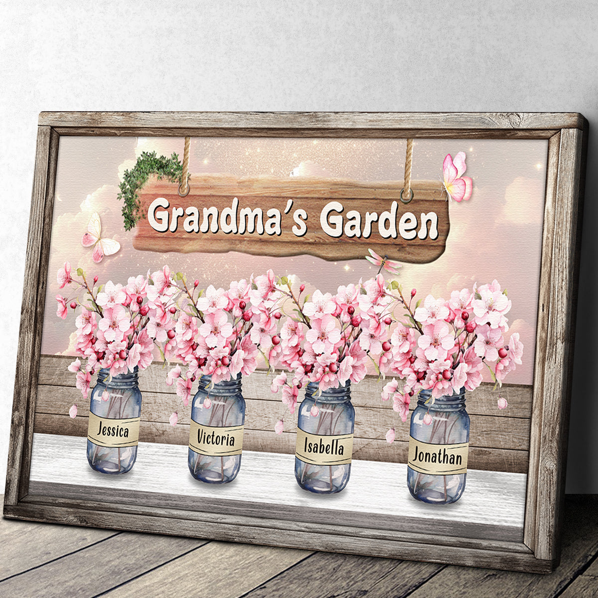 Grandma's Garden - Personalized Custom Of Cherry Blossom Pot Canvas / Poster