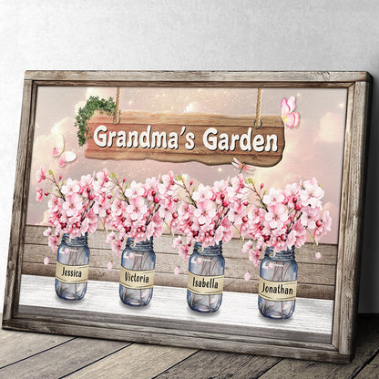 Grandma's Garden - Personalized Custom Of Cherry Blossom Pot Canvas / Poster
