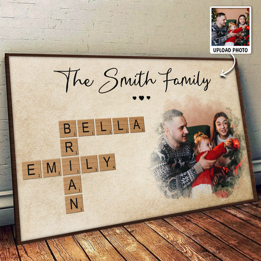 Personalized Customized Celebrate Christmas With Crossword Canvas / Poster - Custom Gifts For Family Members