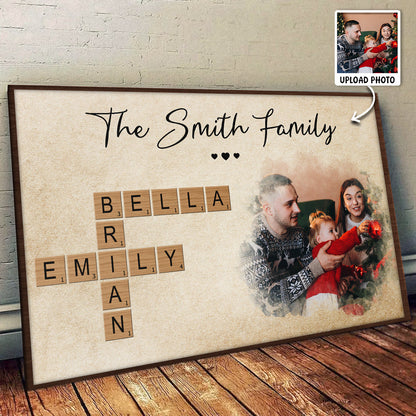 Personalized Customized Celebrate Christmas With Crossword Canvas / Poster - Custom Gifts For Family Members