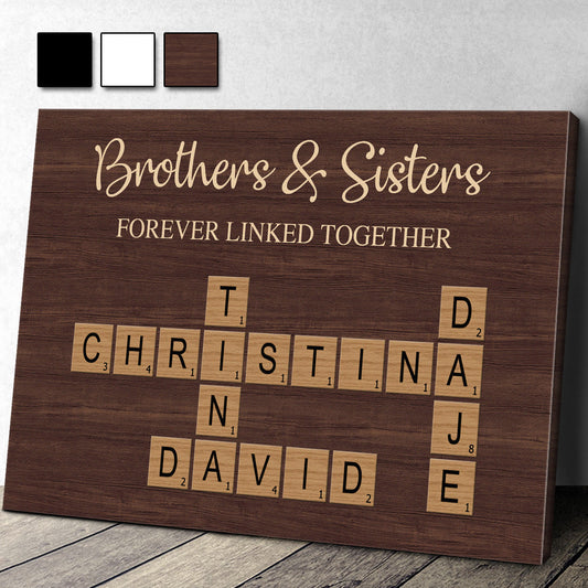 Forever Linked Together - Personalized Customized Sibling Canvas/poster