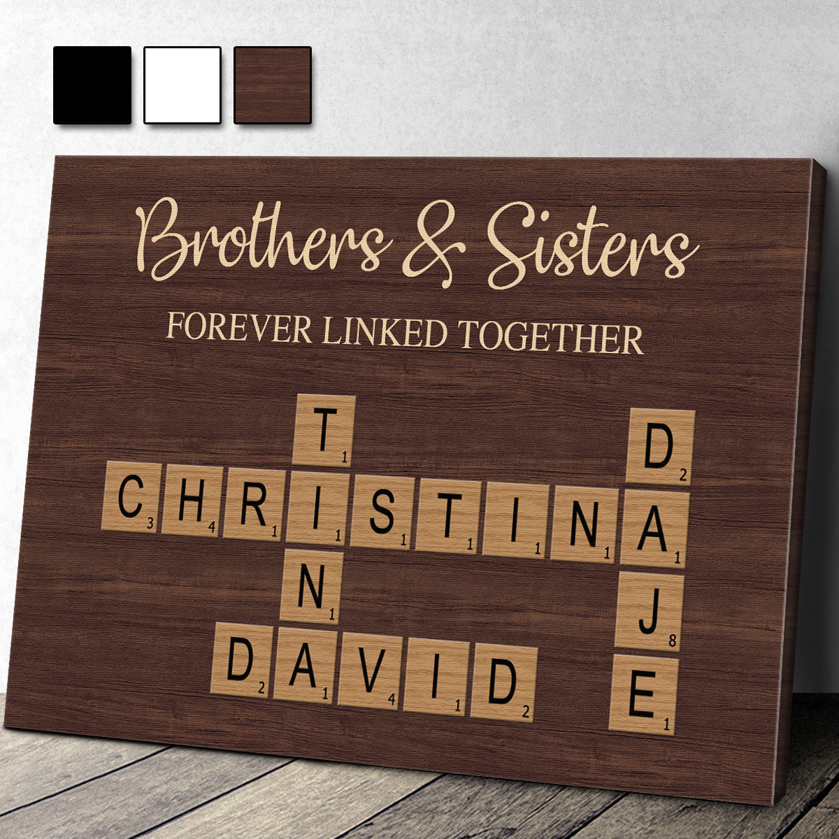 Forever Linked Together - Personalized Customized Sibling Canvas/poster
