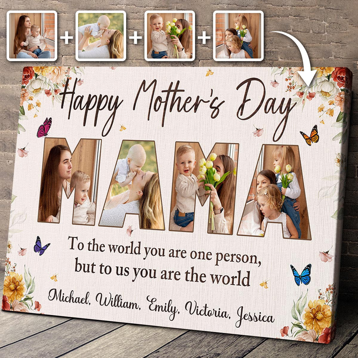 Happy Mother's Day - Personalized Customized Photo Canvas / Poster