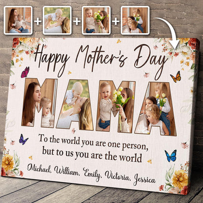Happy Mother's Day - Personalized Customized Photo Canvas / Poster