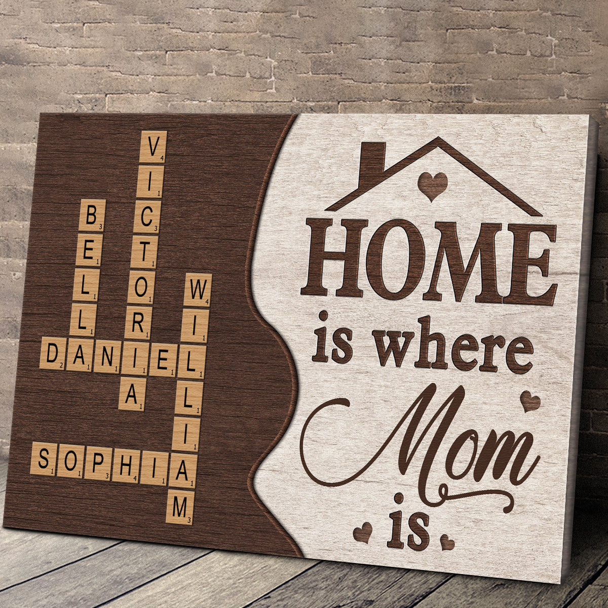 Home Is Where Grandma Is - Personalized Custom Family Crossword Canvas / Poster