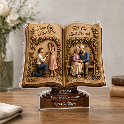 Plaque material and size view - Custom Anniversary Acrylic Plaque