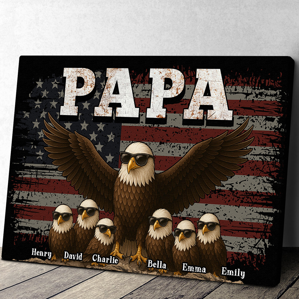 “The Eagle Gang” American Style Canvas / Poster - Personalized Father’s Day Gift