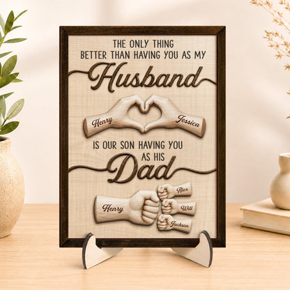 Personalized Dad Wooden Plaque personalization view for Dad
