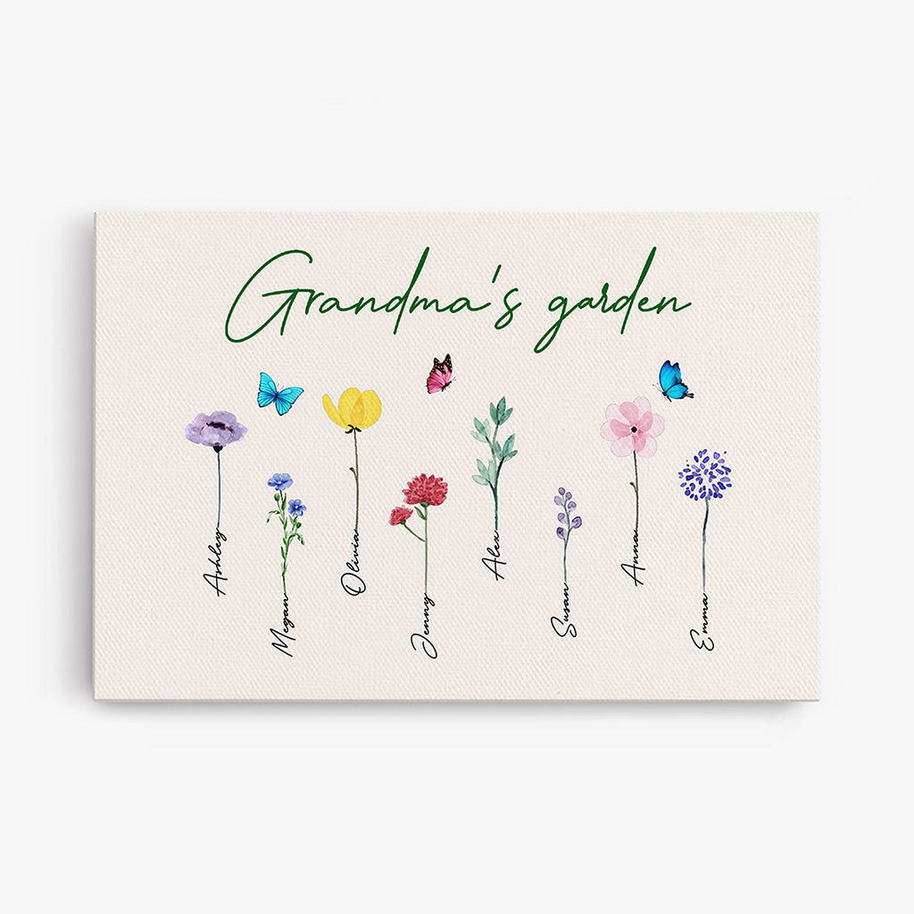 Personalized “Grandma’s Garden” Canvas / Poster - Custom Gift for Grandma or Mom