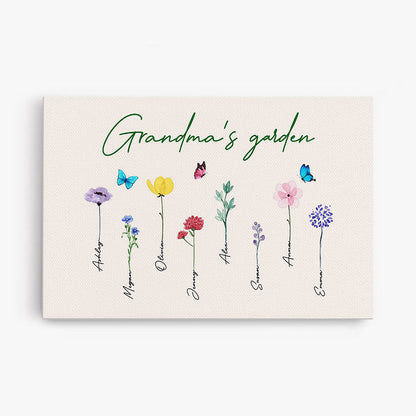 Personalized “Grandma’s Garden” Canvas / Poster - Custom Gift for Grandma or Mom