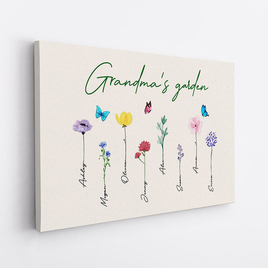 Personalized “Grandma’s Garden” Canvas / Poster - Custom Gift for Grandma or Mom
