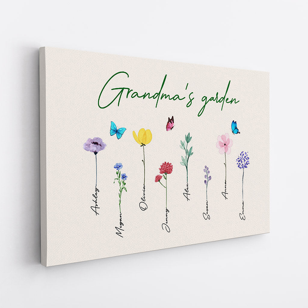 Personalized “Grandma’s Garden” Canvas / Poster - Custom Gift for Grandma or Mom