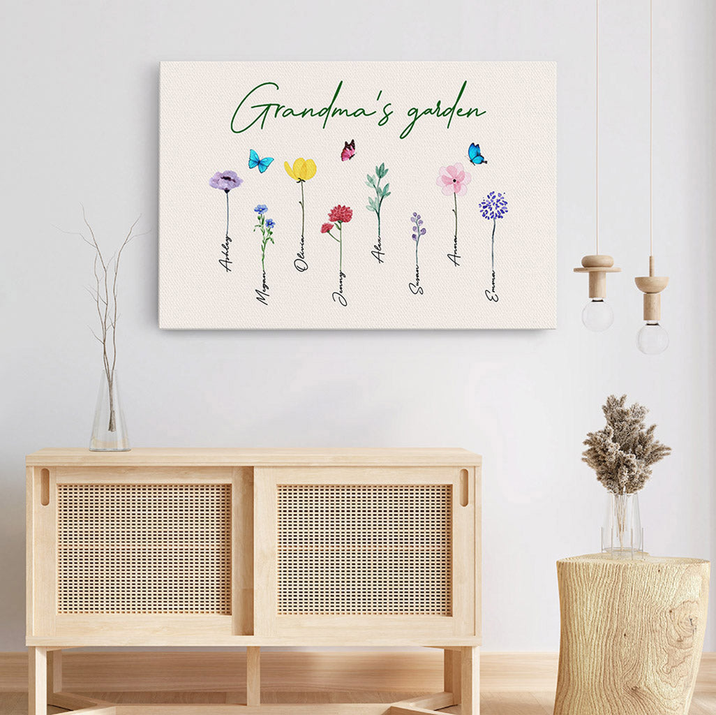 Personalized “Grandma’s Garden” Canvas / Poster - Custom Gift for Grandma or Mom
